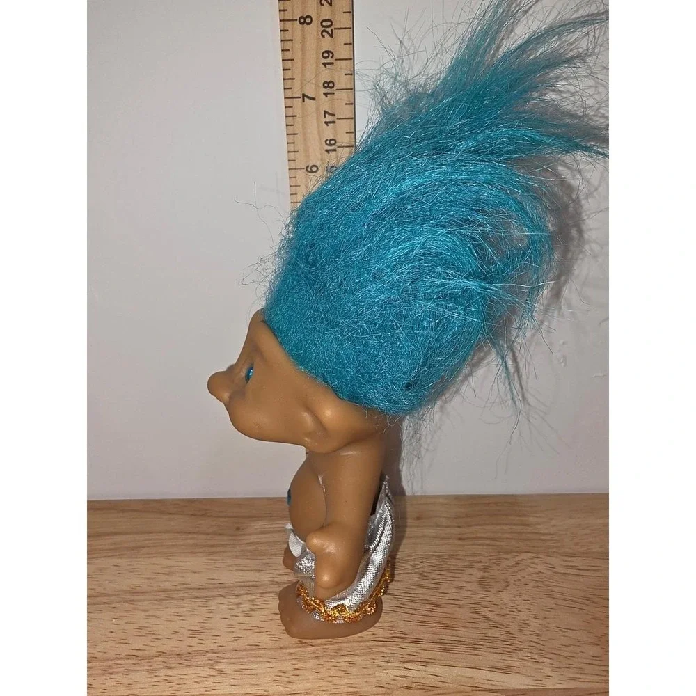 vintage Ace Novelty Treasure Troll doll early 1990s, featuring blue hair